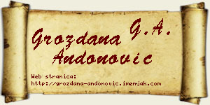 Grozdana Andonović vizit kartica